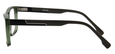 Safari Men Afro Motif Eyeglasses: Olumide - Transparent Green Brown - SpecSMART Eye Clinic (Side View)